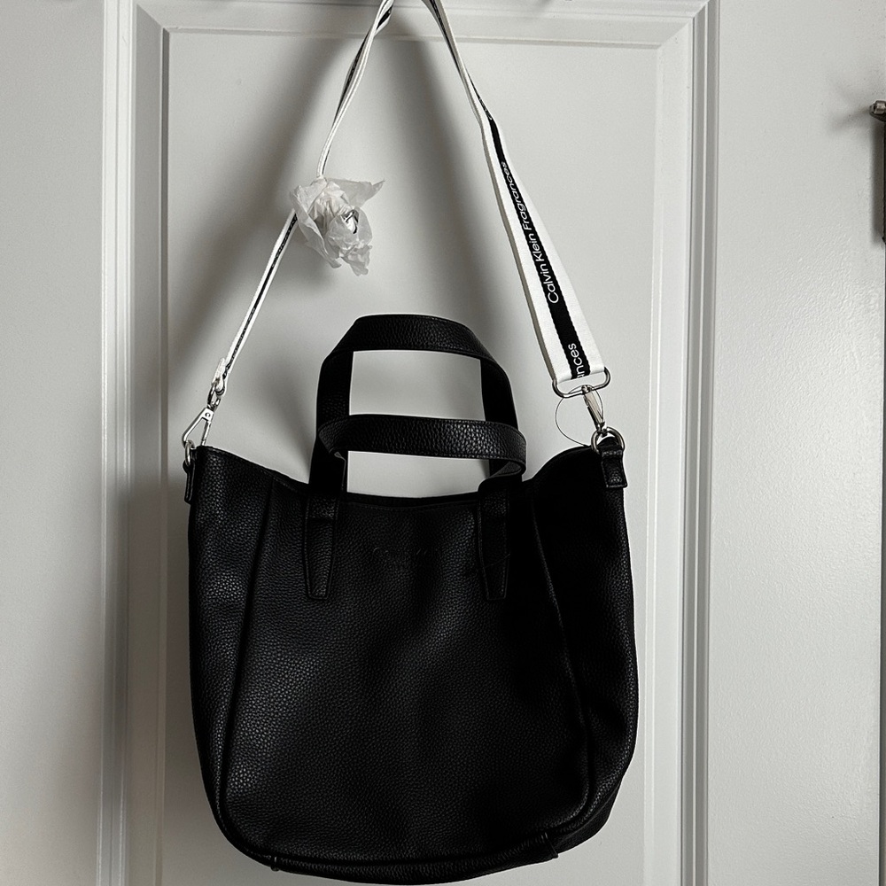 Calvin Klein Black Tote with Contrast Strap